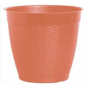 Vaso  Redondo Estilo Vime Com  Borda  Reta Ceramico  30 Litros