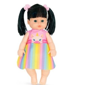 Coleção  Boneca Tika  Frases  Cabelo  Preto Liso a  Pilha