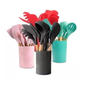 Jogo  De  Utensílios De Cozinha  Em  Silicone  Com 12 Peças