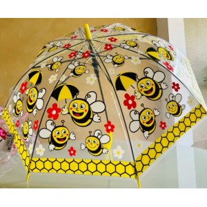 Guarda Chuva Infantil Transparente Com Apito