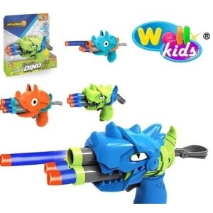 Pistola  Lança  Dardos  Little  Dino Sortidos  Cores e Modelos  4 Peças